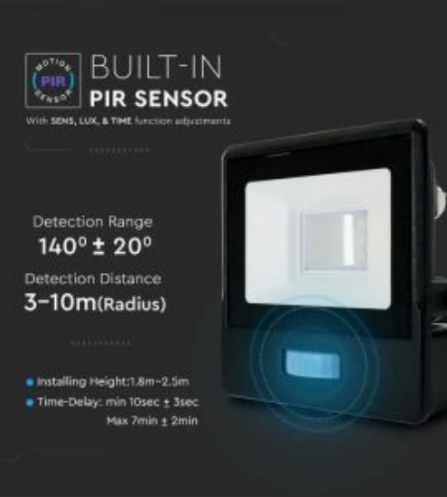 Imagine Proiector LED V-TAC cu senzor, 50W, cip Samsung SMD, Slim, lumină rece, 5 ani garanție