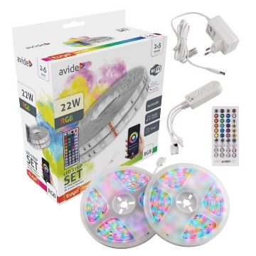 Arată detalii pentru Bandă LED AVIDE 12V 22W RGB 2x5m cu control muzical și telecomandă Imagine Bandă LED AVIDE 12V 22W RGB 2x5m cu control muzical și telecomandă