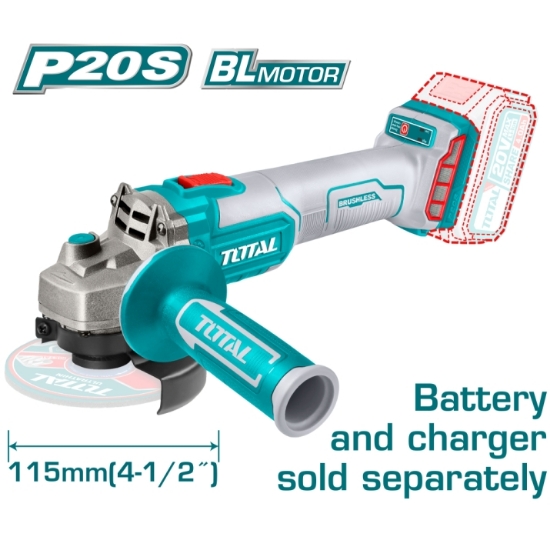 Imagine Polizor unghiular TOTAL Industrial, Li-Ion, 20V, 115mm