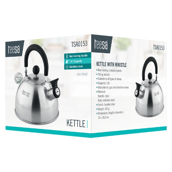Imagine Ceainic cu fluier din oțel inoxidabil 1.8L Teesa