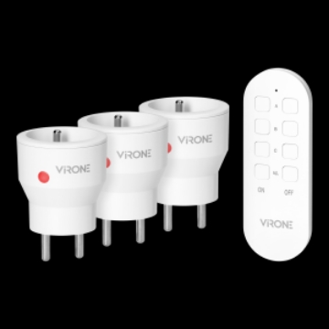 Arată detalii pentru Set 3 prize wireless VIRONE RS-3(GS), 230V, 1000W, schuko, IP20, telecomandă, alb Imagine Set 3 prize wireless VIRONE RS-3(GS), 230V, 1000W, schuko, IP20, telecomandă, alb