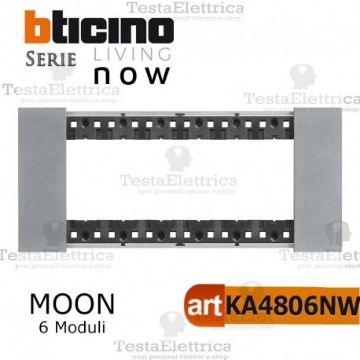 Arată detalii pentru Rama ornament 6 module Bticino Living Now, finisaj MOON Imagine Rama ornament 6 module Bticino Living Now, finisaj MOON
