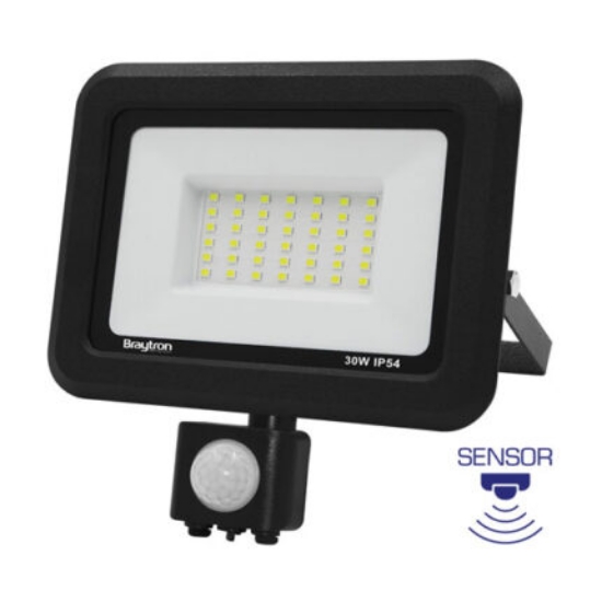 Imagine Proiector LED Slim 30W 6500K cu Senzor IP54 Negru BR-BT60-43031