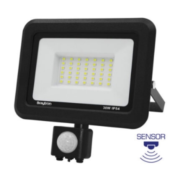 Arată detalii pentru Proiector LED Slim 30W 6500K cu Senzor IP54 Negru Imagine Proiector LED Slim 30W 6500K cu Senzor IP54 Negru