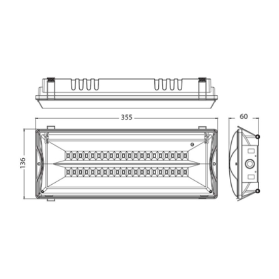 Imagine Plafonieră de urgență 16W 1200lm/450lm M/NM (SA) 3H MT 4000K IP65 LiFePO4 6.4V 3000mAh