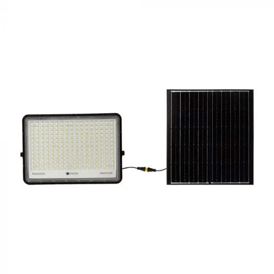Imagine Proiector LED V-TAC 30W 2300lm Rece cu Panou Solar Negru IP65 Cablu 3m