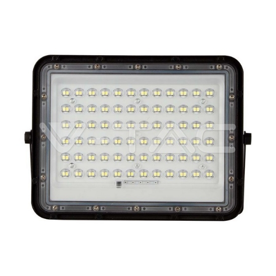 Imagine Proiector LED V-TAC 15W 1200lm Lumină Rece cu Panou Solar Negru IP65 Cablu 3m