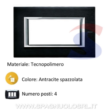 Arată detalii pentru Placă decorativă 4 module Axolute antracit satinat Imagine Placă decorativă 4 module Axolute antracit satinat