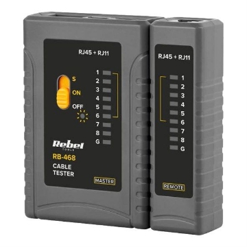 Arată detalii pentru Tester cablu RJ11 RJ12 RJ45 Rebel MIE-RB-468 Imagine Tester cablu RJ11 RJ12 RJ45 Rebel MIE-RB-468