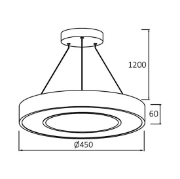 Imagine Plafonieră LED suspendată 36W 3000/4000/6500K BLADE RND BR-BH16-06180