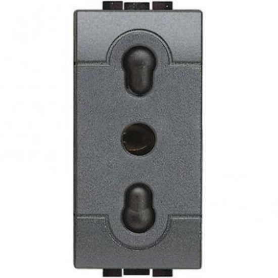 Imagine Priză standard italiană 10/16A modulară 1M gri închis