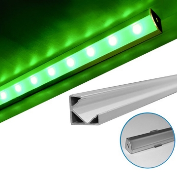 Arată detalii pentru Profil aluminiu colț pentru bandă LED (benzi max. 12mm) - 2 metri Imagine Profil aluminiu colț pentru bandă LED (benzi max. 12mm) - 2 metri