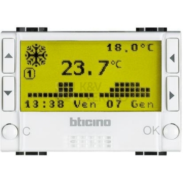 Arată detalii pentru Cronotermostat electronic modular 3M alb Imagine Cronotermostat electronic modular 3M alb