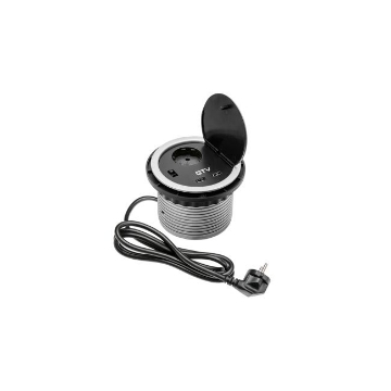 Arată detalii pentru Priză încastrabilă rotundă GTV cu Schuko și 2xUSB Aluminiu Imagine Priză încastrabilă rotundă GTV cu Schuko și 2xUSB Aluminiu