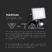 Imagine Proiector LED SMD 20W 6400K IP65 cu senzor de mișcare V-TAC Negru