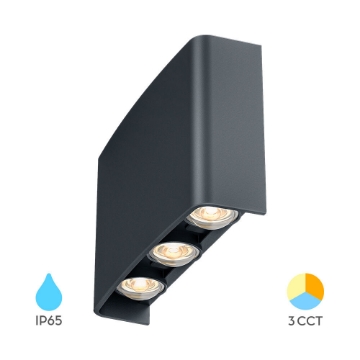 Arată detalii pentru Corp de iluminat LED de perete 6W 3IN1 VECTOR-B-WL Gri IP65 Imagine Corp de iluminat LED de perete 6W 3IN1 VECTOR-B-WL Gri IP65