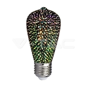 Imagine Bec LED ST64 E27 3W cu filament 3000K alb cald model 3D