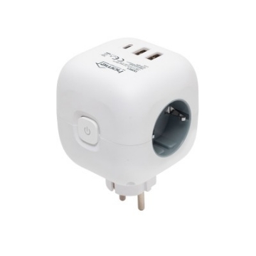 Arată detalii pentru Distribuitor Cub cu Comutator, 3 Prize 16A 250V, 2x USB-A, 1x USB-C Imagine Distribuitor Cub cu Comutator, 3 Prize 16A 250V, 2x USB-A, 1x USB-C