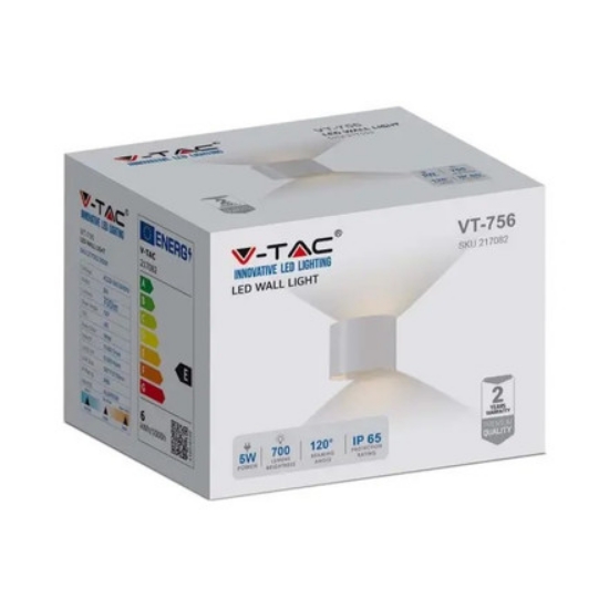 Imagine Aplica exterior V-TAC VT-756 LED 5W lumină caldă alb