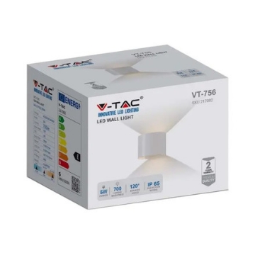 Arată detalii pentru Aplica exterior V-TAC VT-756 LED 5W lumină caldă alb Imagine Aplica exterior V-TAC VT-756 LED 5W lumină caldă alb