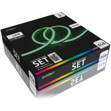 Arată detalii pentru Bandă LED Neon RGB 12V cu telecomandă 5m Avide Imagine Bandă LED Neon RGB 12V cu telecomandă 5m Avide
