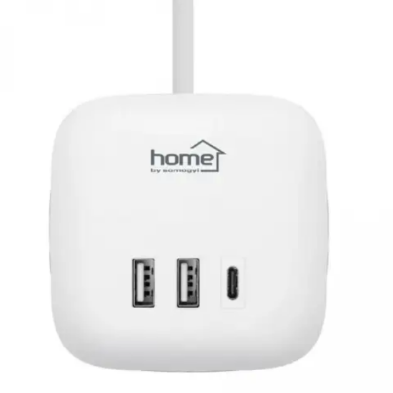 Imagine Distribuitor cub cu comutator, 3 prize 16A 250V, 1,5m, 2xUSB-A, 1xUSB-C