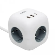 Imagine Distribuitor cub cu comutator, 3 prize 16A 250V, 1,5m, 2xUSB-A, 1xUSB-C