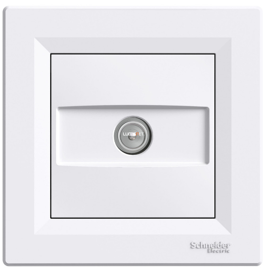 Imagine Priză TV de capăt Asfora, albă, cu ramă inclusă