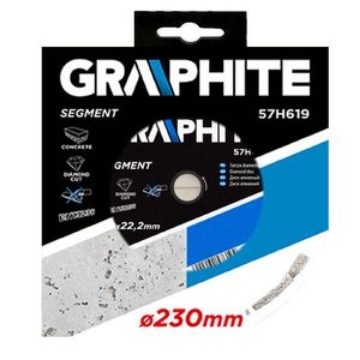 Arată detalii pentru Disc diamantat segmentat pentru zidărie 230mm/22,2mm GRAPHITE 57H619 Imagine Disc diamantat segmentat pentru zidărie 230mm/22,2mm GRAPHITE 57H619