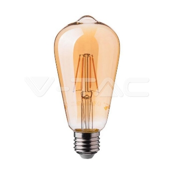 Arată detalii pentru Bec LED ST64 E27 6W cu filament 2200K model Edison Imagine Bec LED ST64 E27 6W cu filament 2200K model Edison