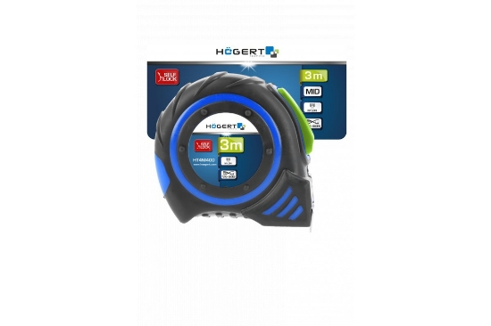Imagine Ruletă 3m x 16mm Auto-Stop cu Magnet și Acoperire din Nylon