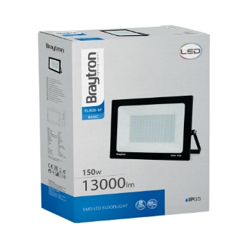 Arată detalii pentru Proiector LED SF 150W SMD 13000LM 6500K IP65 Negru Imagine Proiector LED SF 150W SMD 13000LM 6500K IP65 Negru