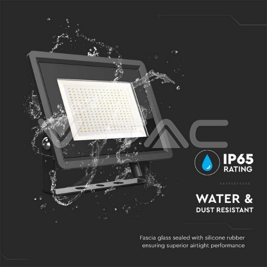 Imagine Proiector LED V-TAC SMD Slim 200W Lumină Rece Negru Seria F