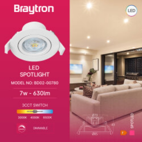 Imagine Spot LED 7W 3000K/4000K/6000K 230V IP20 Alb Rotabil