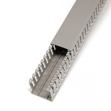 Arată detalii pentru Canal cablu perforat 40x60mm 2m/buc Canalux gri Imagine Canal cablu perforat 40x60mm 2m/buc Canalux gri