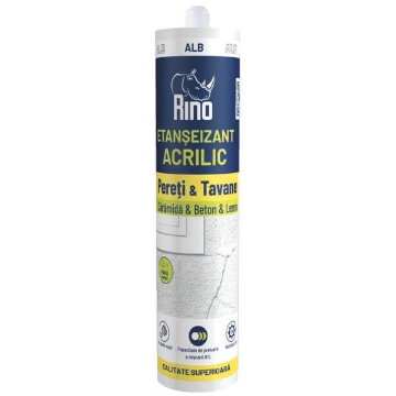 Arată detalii pentru Etanșant acrilic alb Rino 280 ml Imagine Etanșant acrilic alb Rino 280 ml