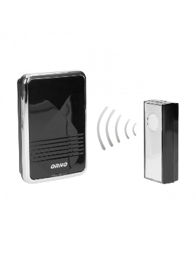 Arată detalii pentru Sonerie wireless ORNO CALYPSO II DC OR-DB-QS-158, 2 x AA, 300 m, 36 tonuri, 3 moduri de semnalizare, IP44, negru Imagine Sonerie wireless ORNO CALYPSO II DC OR-DB-QS-158, 2 x AA, 300 m, 36 tonuri, 3 moduri de semnalizare, IP44, negru