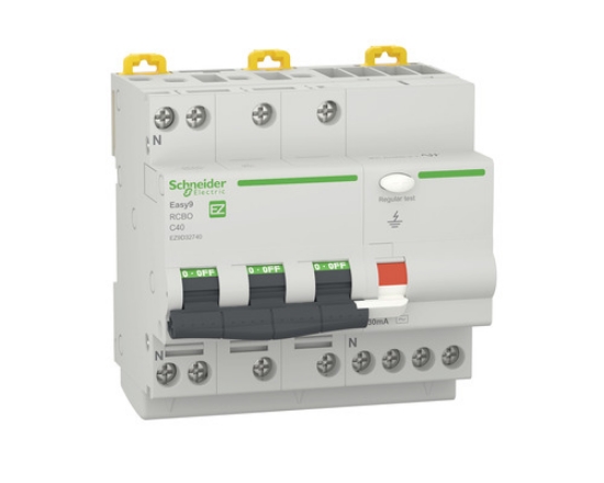 Imagine Disjunctor diferențial RCBO 3P+N 40A C 30mA Schneider Electric Easy9 EZ9D32740