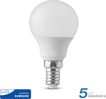 Arată detalii pentru Bec LED V-TAC cu Cip Samsung P45 E14 5.5W Lumină Rece Imagine Bec LED V-TAC cu Cip Samsung P45 E14 5.5W Lumină Rece