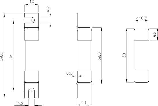 Imagine Siguranță fuzibilă CH10x38 gPV 13A/1000V DC