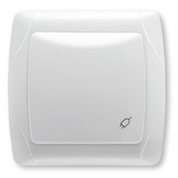 Arată detalii pentru Priză simplă albă cu capac, 16A, Carmen Imagine Priză simplă albă cu capac, 16A, Carmen