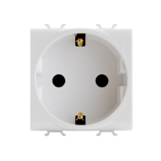 Imagine Priză Schuko modulară 2P+E 16A 2M albă Gewiss Chorus GW10241