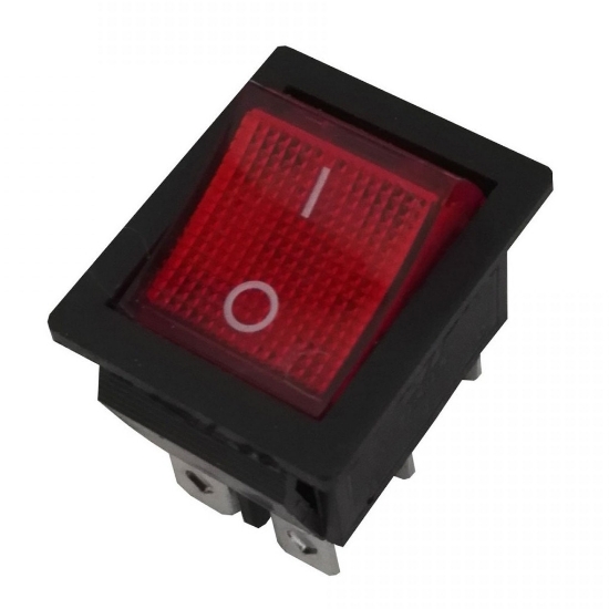 Imagine Intrerupator cu LED lat rosu 02-547