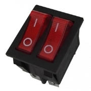 Imagine Intrerupator cu LED lat rosu 02-547