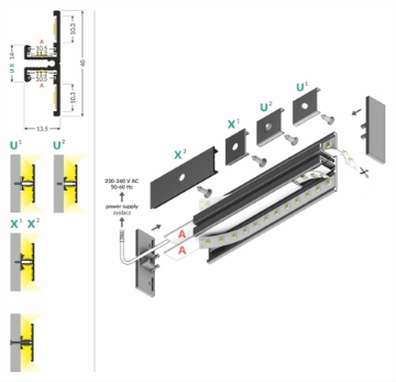 Arată detalii pentru Profil LED Negru 10A/AX 2000 Imagine Profil LED Negru 10A/AX 2000