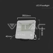 Imagine Proiector LED V-TAC Chip Samsung SMD Slim 100W Lumină Rece Negru Cablu 1m 5 Ani Garanție