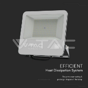Imagine Proiector LED V-TAC Chip Samsung SMD Slim 100W Lumină Rece Negru Cablu 1m 5 Ani Garanție