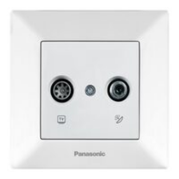 Arată detalii pentru Priză TV de trecere 12dB Arkedia Panasonic Alb Imagine Priză TV de trecere 12dB Arkedia Panasonic Alb