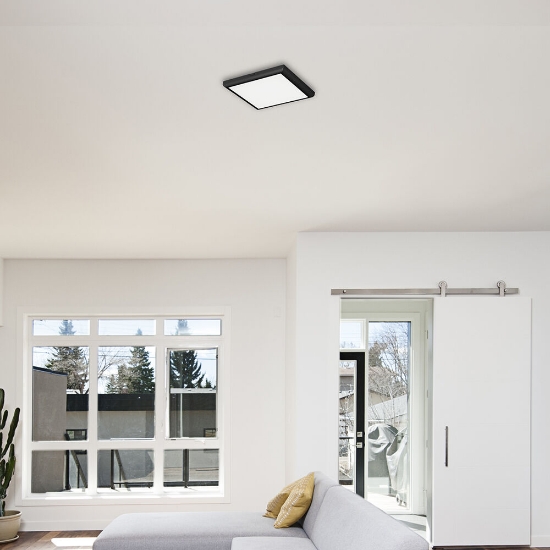 Imagine Plafonieră LED Pătrată 20W 2000lm 3in1 Negru IP40 BP04-72081