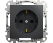 Imagine Priză 2P+E cu obturatoare, Schneider, Sedna Design, antracit